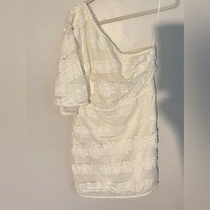 White Lace New La Maison Talulah one shoulder dress